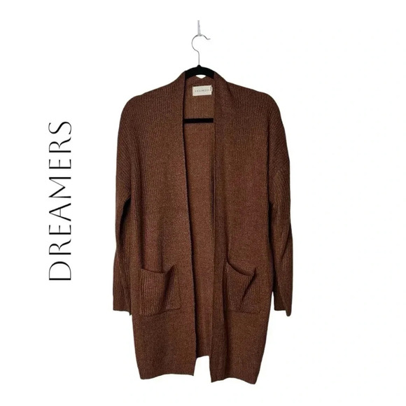 2007. DREAMERS LONG SLEEVE KNITTED CARDIGAN SIZE‎ X-LARGE BRICK BROWN COLOR - Picture 1 of 7